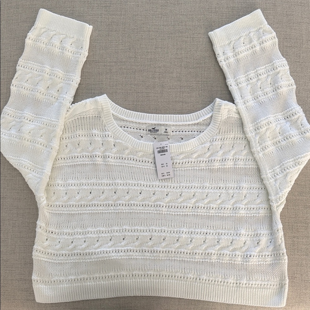 Hollister Cream Knit Sweater